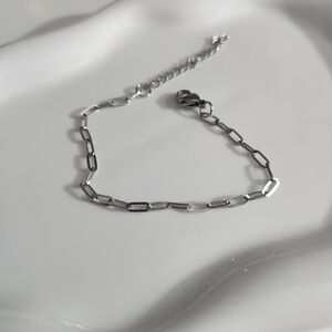 Stainless steel baby paperclip bracelet